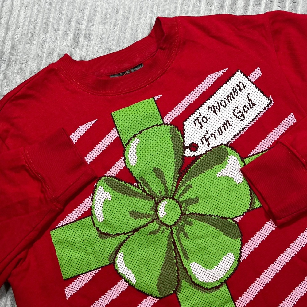 Mad Engine Ugly Christmas Sweater Men's L Gift To Women Wrapped Present‎ Holiday
